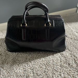 Talbots Cognac Croc-Embossed Satchel Handbag. Like New/Never Used!